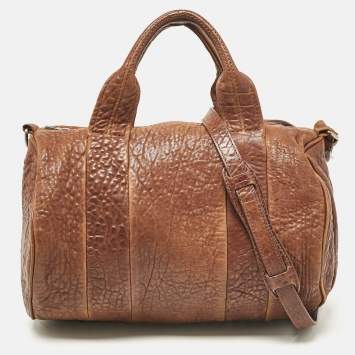 Pre Owned Alexander Wang Brown Pebbled Leather Rocco Bag