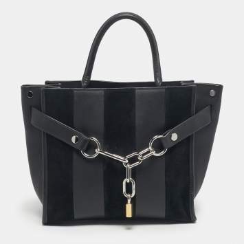 Pre Owned Alexander Wang Black Leather and Suede Attica Chain Tote