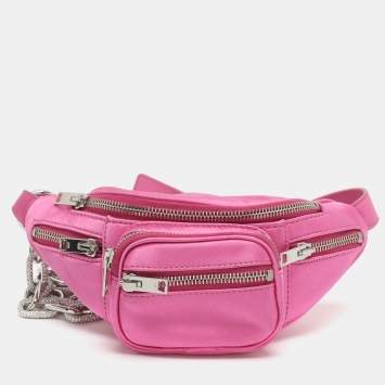 Pre Owned Alexander Wang Attica Pink Satin and Leather Belt Bag