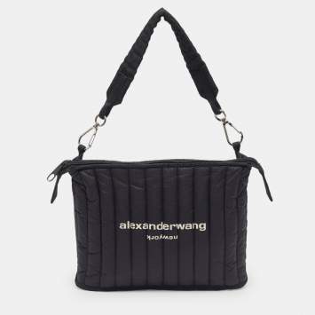 Pre Owned حقيبة كتف أليكساندر وانغ إيليت ريبستوب نايلون أسود