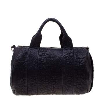 Pre Owned Alexander Wang Purple Pebbled Leather Rocco Duffel Bag