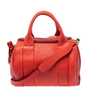 Pre Owned Alexander Wang Orange Leather Small Rockie Satchel