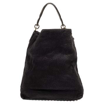 Pre Owned Alexander Wang Dark Purple Textured Leather Darcy Hobo