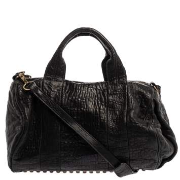 Pre Owned Alexander Wang Black Leather Rocco Duffle Bag