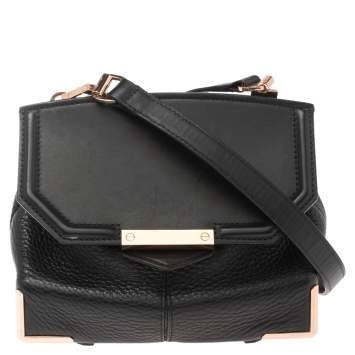 Pre Owned Alexander Wang Black Leather Mini Marion Prisma Shoulder Bag