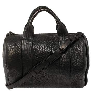 Pre Owned Alexander Wang Black Leather Rocco Duffle Bag
