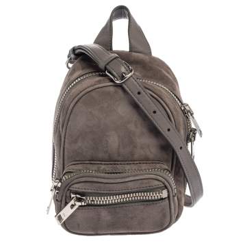 Pre Owned Alexander Wang Grey Leather and Suede Mini Attica Crossbody Bag