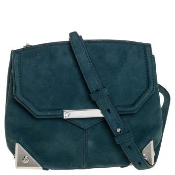 Pre Owned Alexander Wang Teal Blue Suede Marion Shoulder Bag