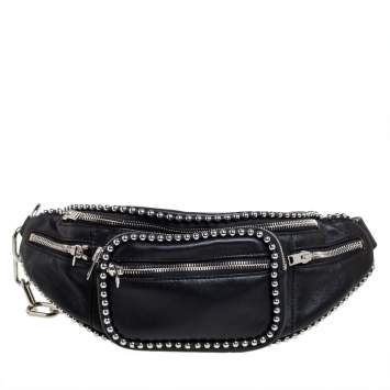 Pre Owned Alexander Wang Black Leather Studded Attica Belt Bag