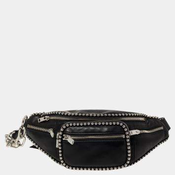 Pre Owned Alexander Wang Black Leather Studded Attica Fanny Belt Bag