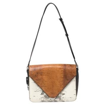 Pre Owned Alexander Wang Multicolor Lizard Embossed Leather Prisma Envelope Shoulder Bag