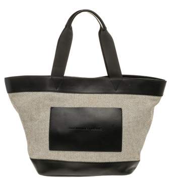 Pre Owned Alexander Wang Grey/Black Canvas and Leather Paneled Tote