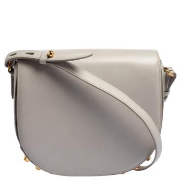 Pre Owned Alexander Wang Grey Leather Studded Lia Shoulder Bag