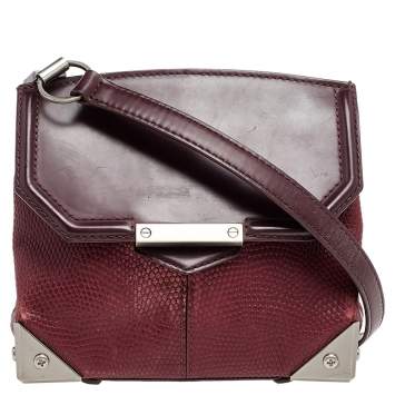 Pre Owned Alexander Wang Burgundy Textured Leather Shoulder Bag