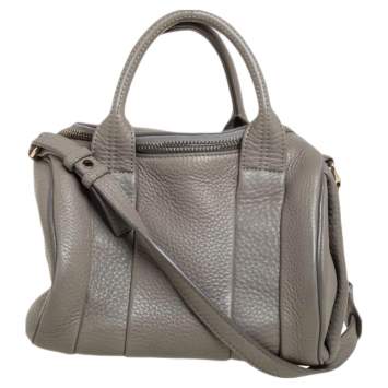 Pre Owned Alexander Wang Grey Textured Leather Rocco Duffel Bag