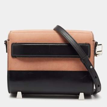 Pre Owned Alexander Wang Black/Peach Leather and Suede Chastity Crossbody Bag