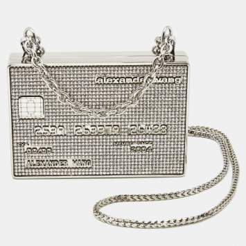 Pre Owned Alexander Wang Crystals Embellished Credit Card Minaudiere Bag 