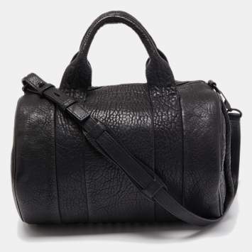 Pre Owned Alexander Wang Black Pebbled Leather Rocco Duffle Bag
