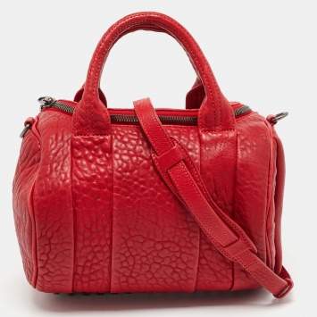 Pre Owned Alexander Wang Red Textured Leather Rocco Bag