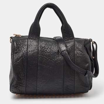 Pre Owned Alexander Wang Black Pebbled Leather Rocco Duffle Bag