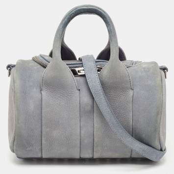 Pre Owned Alexander Wang Grey Suede Mini Rockie Satchel