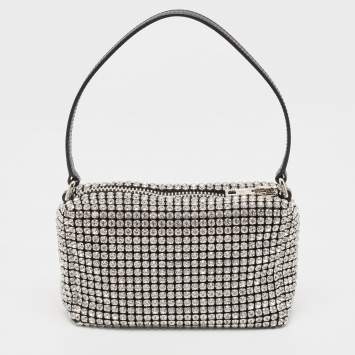 Pre Owned Alexander Wang Black Crystal Embellished Mini Heiress Pouch Bag