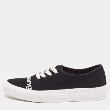 Pre Owned Alexander Wang Black Canvas Dropout Lace Up Sneakers Size 40.5