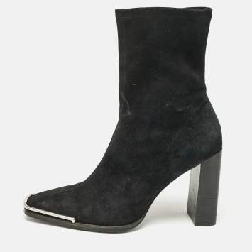 Alexander Wang Black Suede Gabi Ankle Length Boots Size 38