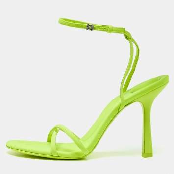 Pre Owned Alexander Wang Neon Green Neoprene Dahlia Sandals Size 40