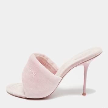 Pre Owned Alexander Wang Sienna Size 40 Pink Velvet Mules