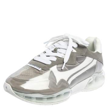 Pre Owned Alexander Wang Grey/White PVC, Suede And Leather Stadium Low Top Sneakers Size 38.5