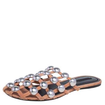 Pre Owned Alexander Wang Beige Suede Amelia Flats Size 40