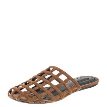 Pre Owned Alexander Wang Brown Suede Alison Flat Mules Size 39