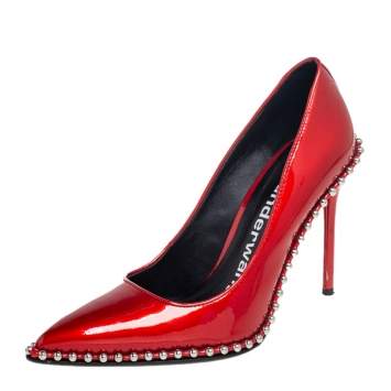 Pre Owned Alexander Wang Red Patent Rie  Pointed Toe Pumps Size 38