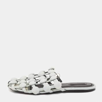 Pre Owned Alexander Wang Light Blue Denim Amelia Flat Slides Size 39