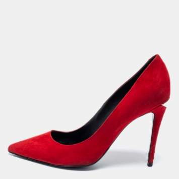 Pre Owned Alexander Wang Red Suede Pointed Toe Pumps Size 38