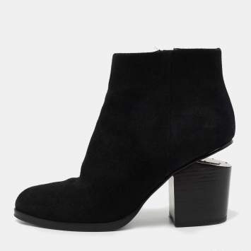 Pre Owned Alexander Wang Black Suede Ankle Boots Size 37