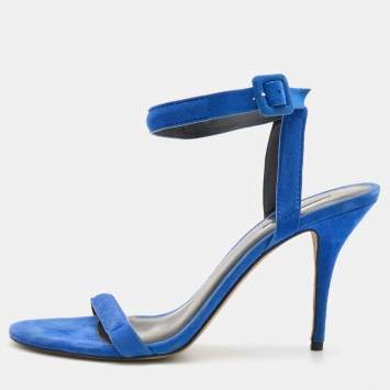 Pre Owned Alexander Wang Royal Blue Suede Antonia Ankle Strap Sandals Size 41