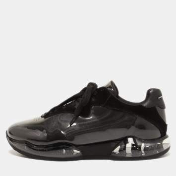 Pre Owned Alexander Wang Black Suede and PVC Low Top Sneakers Size 40