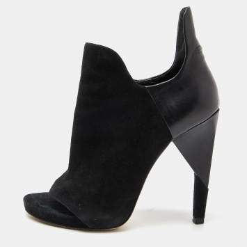 Pre Owned Alexander Wang Black Leather and Suede Ankle Boots Size 38