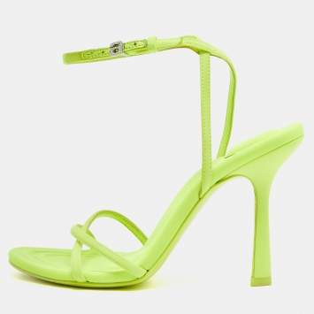 Pre Owned Alexander Wang Neon Green Neoprene Dahlia Sandals Size 36