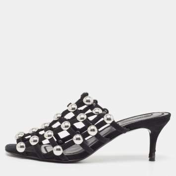 Pre Owned Alexander Wang Black Suede Sofia Mules Size 37