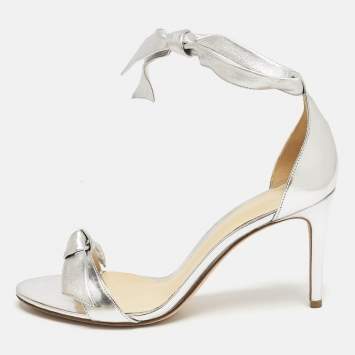 Alexandre Birman Silver Leather Clarita Sandals Size 37
