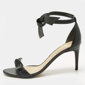 Pre Owned Alexandre Birman Black Leather Clarita Ankle Strap Sandals Size 40.5