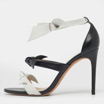 مملوكة مسبقًا Alexandre Birman Black Leather Ankle Strap Sandals Size 40.5