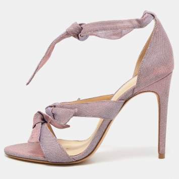 Pre Owned Alexandre Birman Purple Fabric Crystal Embellished Gianna Sandals Size 39