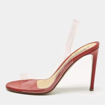 Alexandre Vauthier Red PVC Slingback Sandals Size 38.5