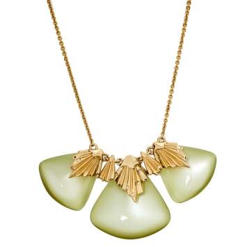 Pre Owned Alexis Bittar Lucite Crystal Gold Tone Necklace