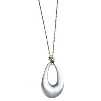 Pre Owned Alexis Bittar Crystal Teardrop Lucite Long Pendant Necklace