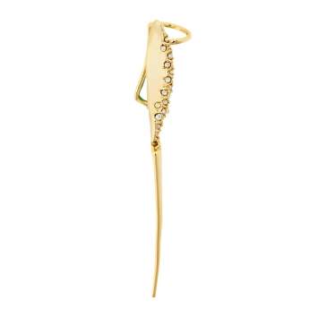 Pre Owned Alexis Bittar Gold Tone Crystal Embedded Spiked Earcuff